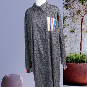 CRAZY TRAIN AZTEC PRINT/LEOPARD PRINT DUSTER NWT